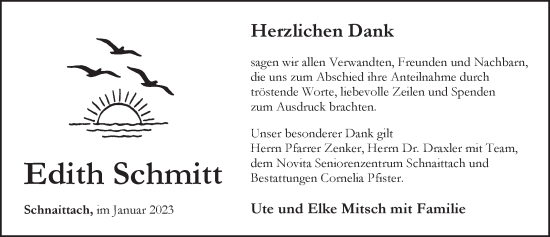 Traueranzeige von Edith Schmitt von Pegnitz-Zeitung