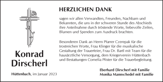Traueranzeige von Konrad Dirscherl von Pegnitz-Zeitung