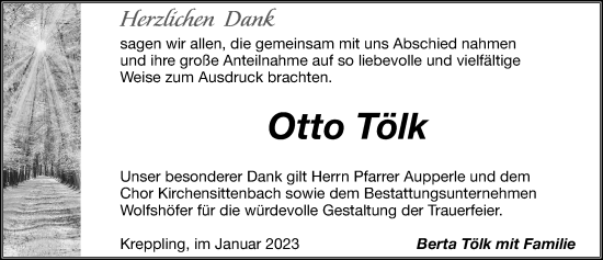 Traueranzeige von Otto Tölk von Hersbrucker Zeitung Lokal