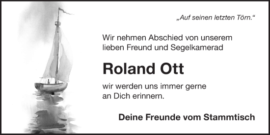 Traueranzeige von Roland Ott von Der Bote