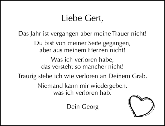 Traueranzeige von Gert  von Hersbrucker Zeitung Lokal