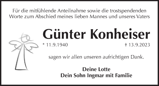 Traueranzeige von Günter Konheiser von Pegnitz-Zeitung
