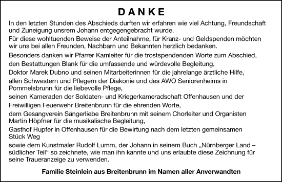 Traueranzeige von Johann  von Hersbrucker Zeitung Lokal