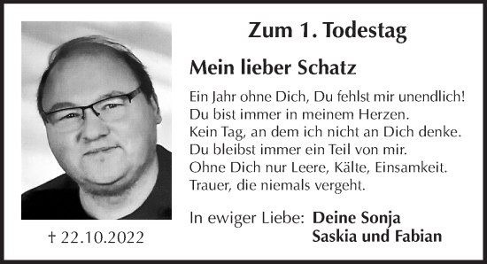 Traueranzeige von Schatz  von Der Bote