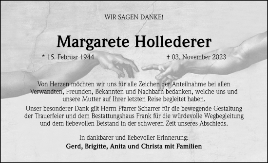 Traueranzeige von Margarete Hollederer von Hersbrucker Zeitung Lokal