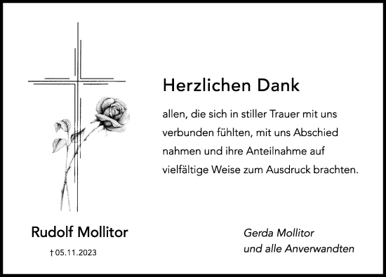 Traueranzeige von Rudolf Mollitor von Hersbrucker Zeitung Lokal