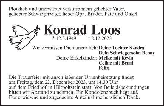 Traueranzeige von Konrad Loos von Pegnitz-Zeitung