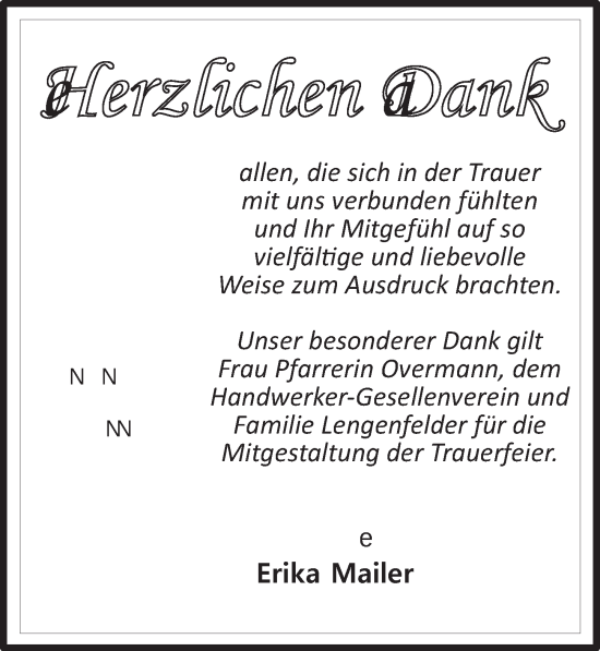 Traueranzeige von Konrad Mailer von Der Bote