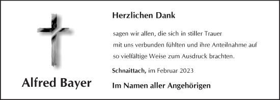 Traueranzeige von Alfred Bayer von Pegnitz-Zeitung