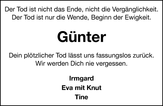 Traueranzeige von Günter Lincke von Hersbrucker Zeitung Lokal