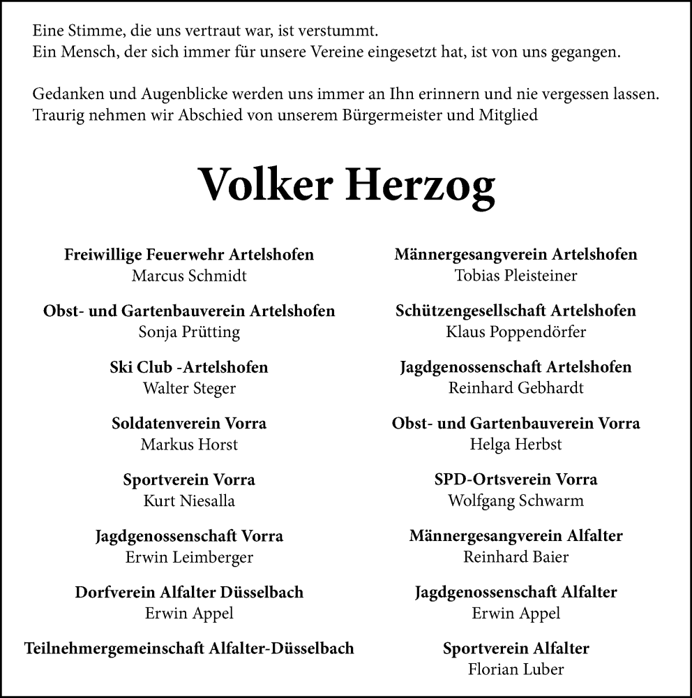  Traueranzeige für Volker Herzog vom 08.02.2023 aus Hersbrucker Zeitung Lokal
