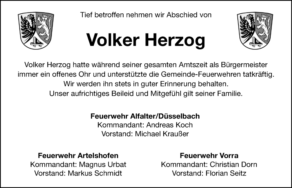  Traueranzeige für Volker Herzog vom 08.02.2023 aus Hersbrucker Zeitung Lokal