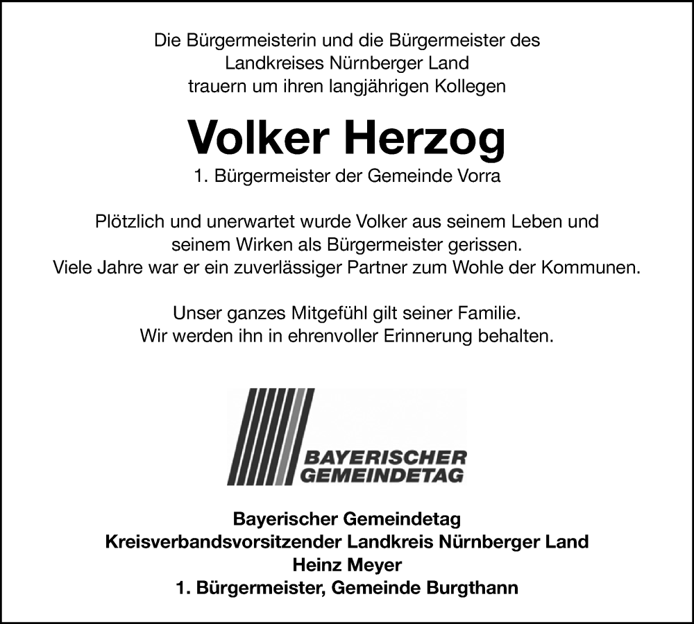  Traueranzeige für Volker Herzog vom 10.02.2023 aus Hersbrucker Zeitung Lokal