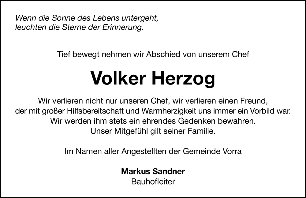  Traueranzeige für Volker Herzog vom 08.02.2023 aus Hersbrucker Zeitung Lokal