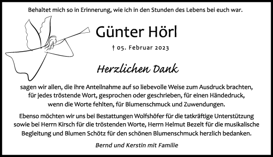Traueranzeige von Günter Hörl von Hersbrucker Zeitung Lokal
