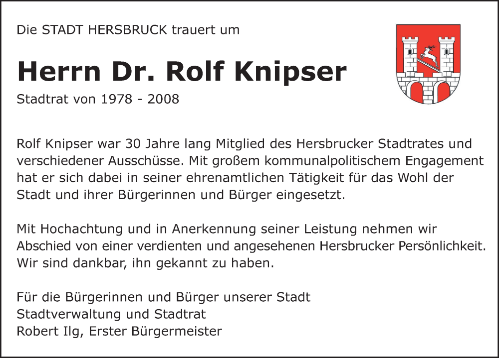  Traueranzeige für Rolf Knipser vom 19.04.2023 aus Hersbrucker Zeitung Lokal