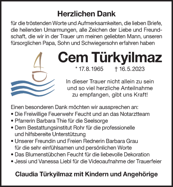 Traueranzeige von Cem Türkyilmaz von Der Bote