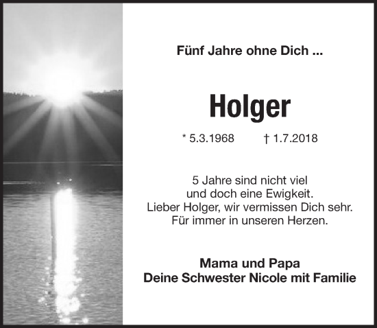 Traueranzeige von Holger Thüringer von Pegnitz-Zeitung