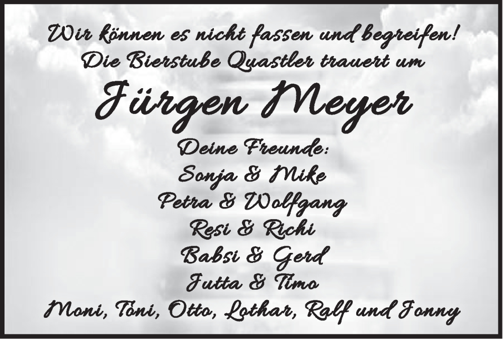  Traueranzeige für Jürgen Meyer vom 15.07.2023 aus Pegnitz-Zeitung