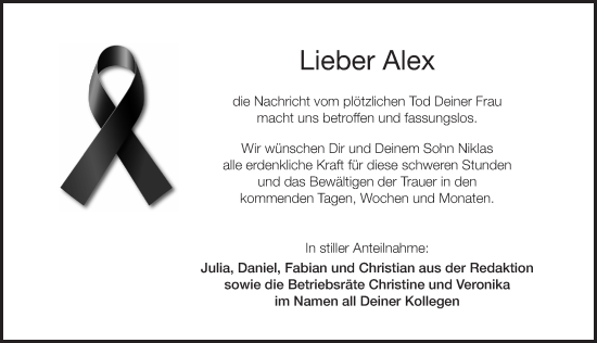 Traueranzeige von Alex  von Der Bote