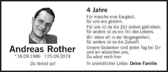 Traueranzeige von Andreas Rother von Der Bote