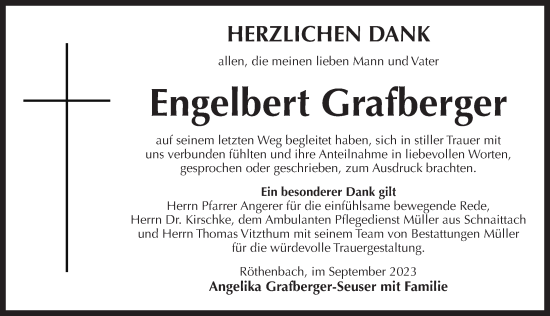 Traueranzeige von Engelbert Grafberger von Pegnitz-Zeitung