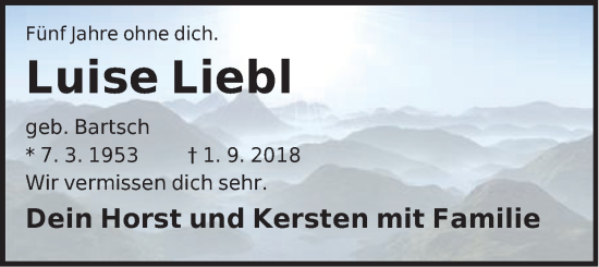 Traueranzeige von Luise Liebl von Der Bote
