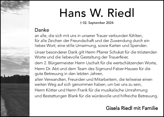 Traueranzeige von Hans Riedl von Hersbrucker Zeitung Lokal