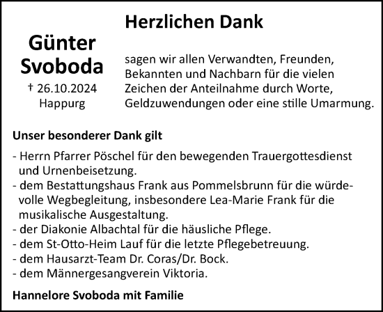 Traueranzeige von Günter Svoboda von Hersbrucker Zeitung Lokal