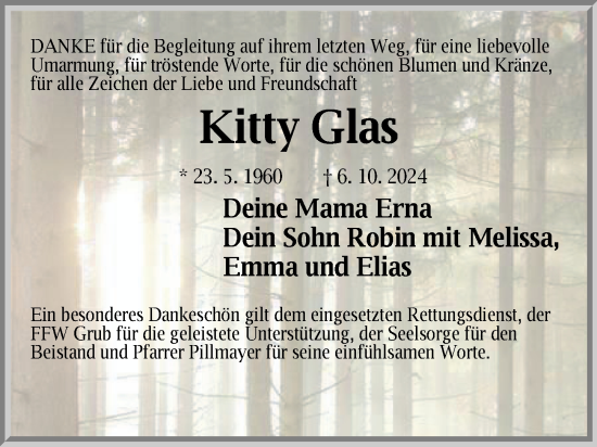 Traueranzeige von Kitty Glas von Der Bote