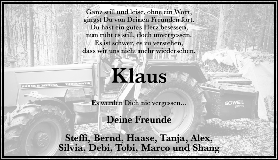 Traueranzeige von Klaus Pöhner von Hersbrucker Zeitung Lokal