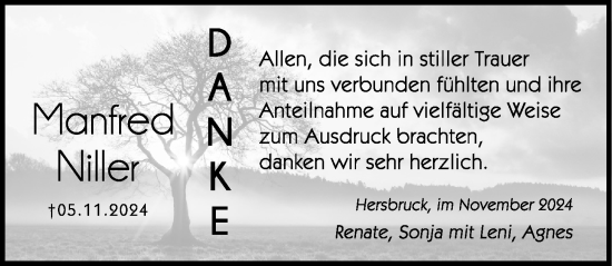 Traueranzeige von Manfred Niller von Hersbrucker Zeitung Lokal