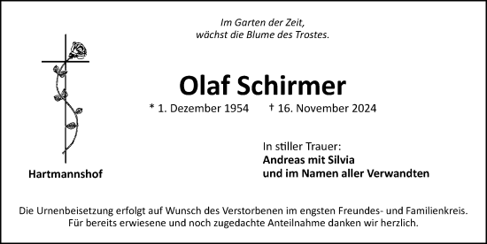 Traueranzeige von Olaf Schirmer von Hersbrucker Zeitung Lokal