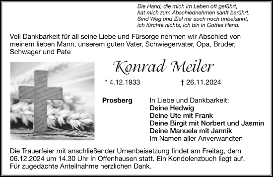 Traueranzeige von Konrad Meiler von Hersbrucker Zeitung Lokal