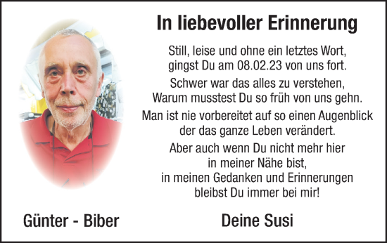Traueranzeige von Günter Lincke von Hersbrucker Zeitung Lokal