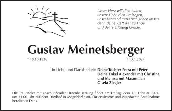 Traueranzeige von Gustav Meinetsberger von Pegnitz-Zeitung
