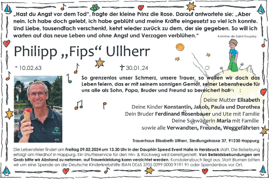 Traueranzeige von Philipp Ullherr von Hersbrucker Zeitung Lokal