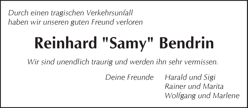  Traueranzeige für Reinhard Bendrin vom 03.02.2024 aus Pegnitz-Zeitung