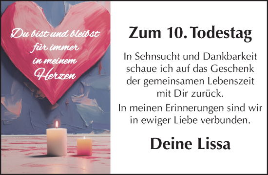 Traueranzeige von Zum 10. Todestag  von Hersbrucker Zeitung Lokal