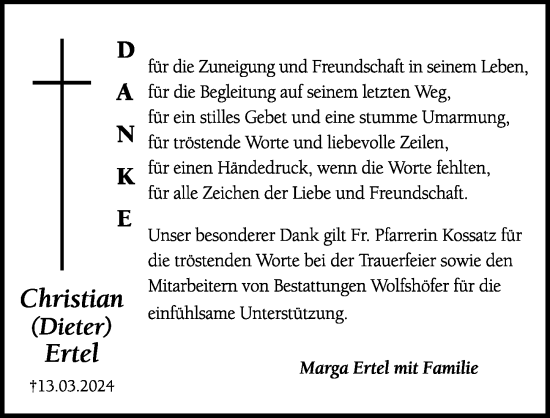 Traueranzeige von Christian Ertel von Hersbrucker Zeitung Lokal