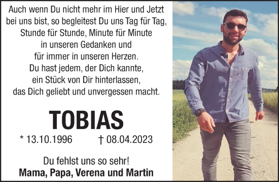 Traueranzeige von Tobias Schlenk von Hersbrucker Zeitung Lokal