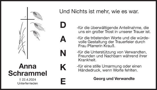 Traueranzeige von Anna Schrammel von Der Bote