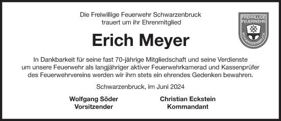 Traueranzeige von Erich Meyer von Der Bote
