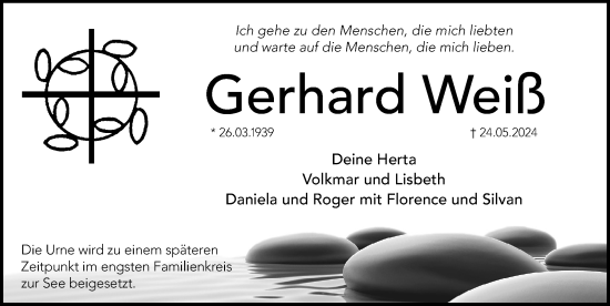 Traueranzeige von Gerhard Weiß von Hersbrucker Zeitung Lokal