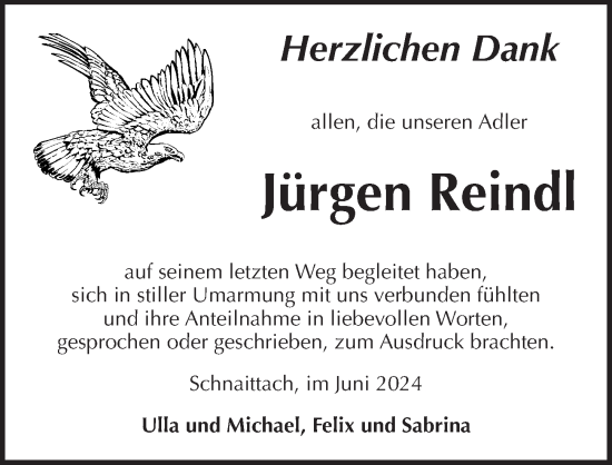 Traueranzeige von Jürgen Reindl von Pegnitz-Zeitung