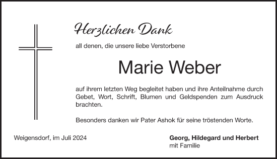 Traueranzeige von Marie Weber von Pegnitz-Zeitung