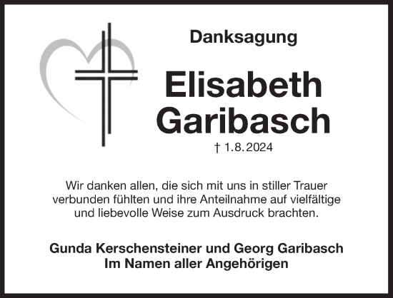 Traueranzeige von Elisabeth Garibasch von Der Bote