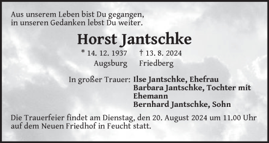 Traueranzeige von Horst Jantschke von Der Bote