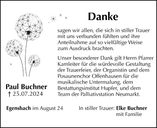 Traueranzeige von Paul Buchner von Hersbrucker Zeitung Lokal