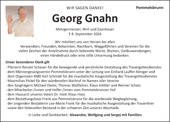 Traueranzeige von Georg Gnahn von Hersbrucker Zeitung Lokal
